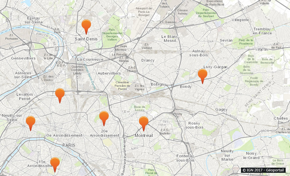 Seine-Saint-Denis : Carte de nos collaborateurs